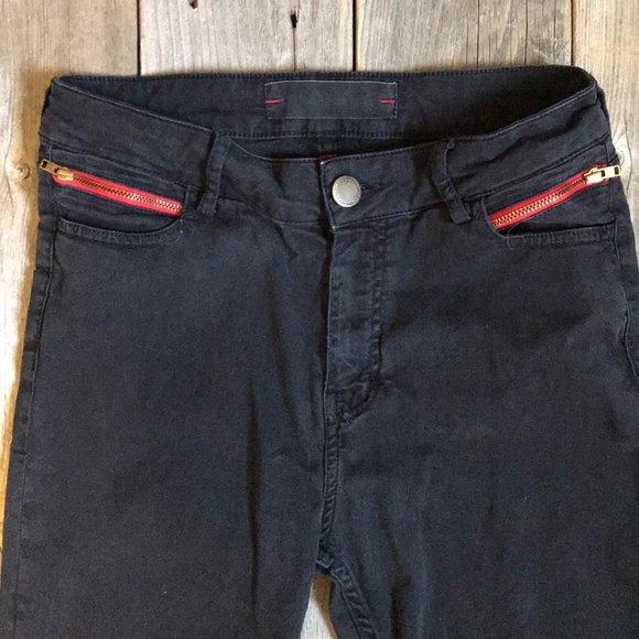 Black Etienne Marcel Trim Detail Skinny Crop Jeans - Picture 4 of 7